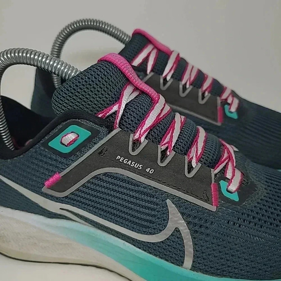 Nike Women's Athletic Shoes - Teal, Pink, and White - Picture 2 of 10